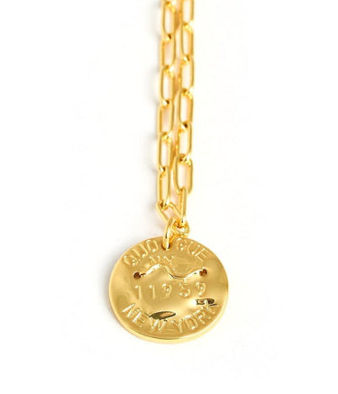 Mini Beach Tag Charm Necklace – 18k Gold Plated - Lisi Lerch