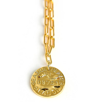 Mini Beach Tag Charm Necklace – 18k Gold Plated - Lisi Lerch