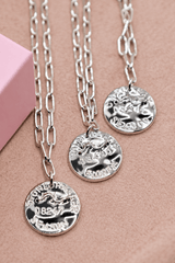 Mini Beach Tag Charm Necklace – Sterling Silver Plated - Lisi Lerch