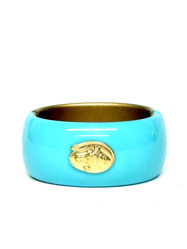 Narrow Turquoise Cuff- Sunflower-Sample Sale- Final Sale - Lisi Lerch