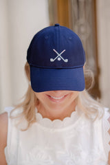 Needlepoint Baseball Hat - Blue Golf - Lisi Lerch