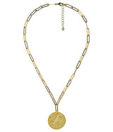 Needlepoint Necklace with Paper Clip Chain - Gold 18k Plated - Lisi Lerch
