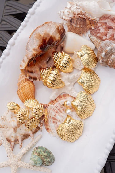 Palmetto Triple Shell Drop Earring - 18k Gold Plated - Belle of the Ball Collection - Lisi Lerch