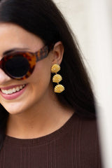 Palmetto Triple Shell Drop Earring - 18k Gold Plated - Belle of the Ball Collection - Lisi Lerch