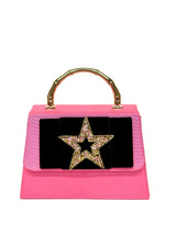 Pink Lulu- Black Velvet Flat Bow and Fabric Star- Sample Sale- Final Sale - Lisi Lerch