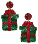 Present Beaded Christmas Earring - Lisi Lerch