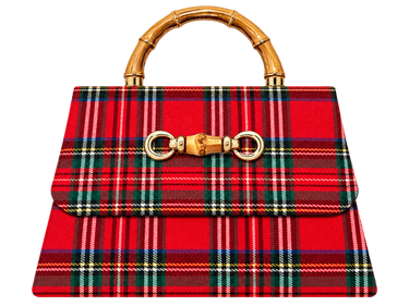 Red Plaid Lulu with Gold Handle - Gold Charms - Lisi Lerch