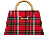 Red Plaid Lulu with Gold Handle - Gold Charms - Lisi Lerch