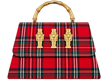 Red Plaid Lulu with Gold Handle - Gold Charms - Lisi Lerch