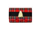 Red Plaid Ruby Scalloped - Black Band- Gold Charm - Lisi Lerch