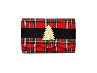 Red Plaid Ruby Scalloped - Black Band- Gold Charm - Lisi Lerch