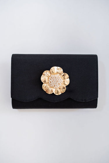 Ruby Scalloped - Faille Black Clutch - Lisi Lerch