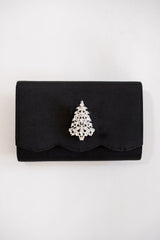 Ruby Scalloped - Faille Black Clutch - Lisi Lerch