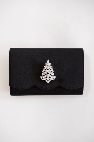 Ruby Scalloped - Faille Black Clutch - Lisi Lerch