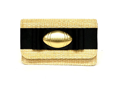 Ruby Straw Clutch- Flat Bow- Gameday Charm - Lisi Lerch
