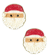Santa Face - Beaded Christmas Earring - Lisi Lerch
