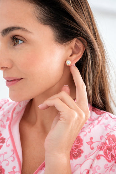 Scalloped Baby Bezel Stud - 18k Gold Plated - Lisi Lerch