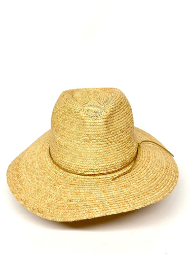 Straw Hat with Brown Thin Rope- Sample Sale- Final Sale - Lisi Lerch