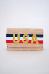 Straw Ruby-Red/White/Blue Band- Gold USA Letters - Lisi Lerch