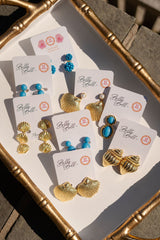 Sullivan Gold Shell Pearl Top Earring - 18k Gold Plated - Belle of the Ball Collection - Lisi Lerch