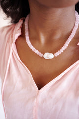 Susie - Quartz Beaded Necklace with freshwater Pearl - Lisi Lerch