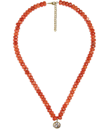 Susie- Quartz Beaded Necklace with Oval Bezel - Lisi Lerch