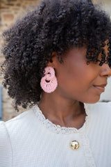 Tara Raffia Earring- Double Ring - Lisi Lerch