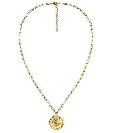 Tiger 3D Disc Coin Necklace - 18k Gold Plated - Lisi Lerch