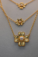 Triple Strange Gold Flower Necklace Sample Sale- FINAL SALE - Lisi Lerch