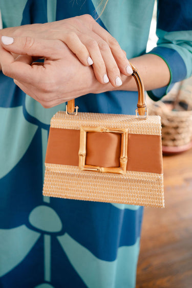 Straw Lulu- Ribbon Band with Bamboo Buckle