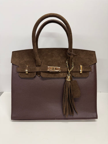 Margo-Faux Leather and Suede -Dark Brown-Sample Sale Final Sale