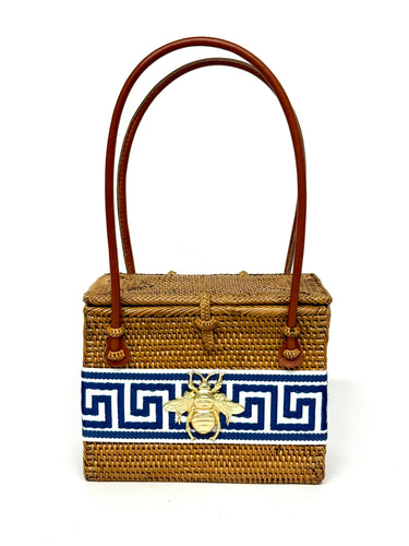 Emory - Navy Greek Key Band- Bee