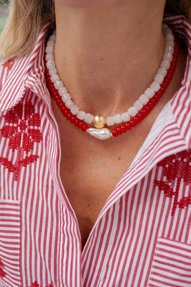 Alison Square - Quartz Beaded Necklace - Lisi Lerch