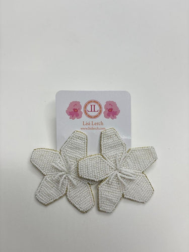 All White Beaded Star Earring - Sample Sale Final Sale - Lisi Lerch