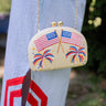 American Flag - Embroidered Clutch - Lisi Lerch