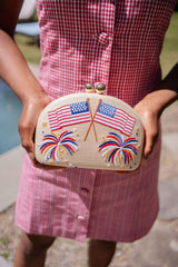 American Flag - Embroidered Clutch - Lisi Lerch