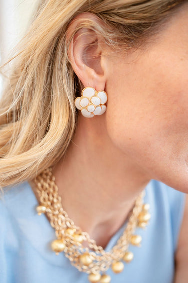 Annie - Mother of Pearl Flower Stud - 18k Gold Plated - Lisi Lerch