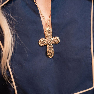 Ashton Cross Necklace - 18k Gold Plated - Lisi Lerch