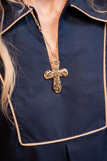 Ashton Cross Necklace - 18k Gold Plated - Lisi Lerch