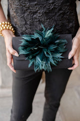 Avery Clutch - Black - Feather - Lisi Lerch
