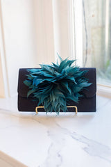 Avery Clutch - Black - Feather - Lisi Lerch