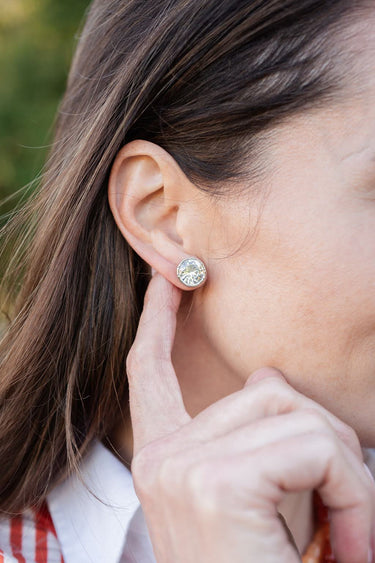 Bamboo Large Bezel Stud - 18k Gold Plated - Lisi Lerch