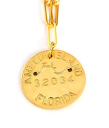 Beach Tag Charm Necklace – 18k Gold Plated - Lisi Lerch