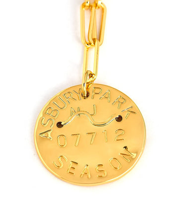 Beach Tag Charm Necklace – 18k Gold Plated - Lisi Lerch