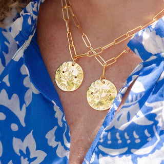 Beach Tag Charm Necklace – 18k Gold Plated - Lisi Lerch