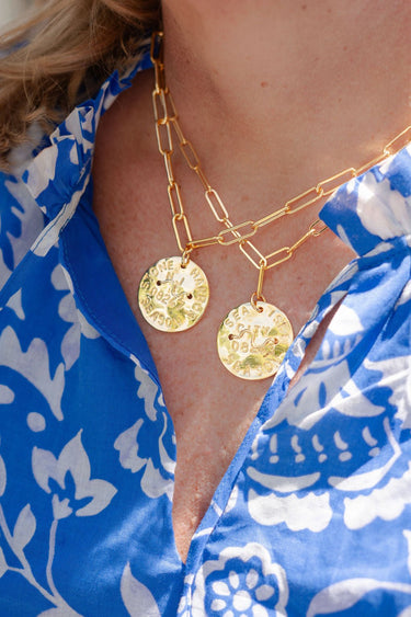 Beach Tag Charm Necklace – 18k Gold Plated - Lisi Lerch