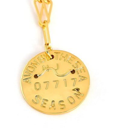 Beach Tag Charm Necklace – 18k Gold Plated - Lisi Lerch
