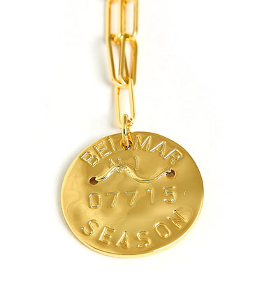Beach Tag Charm Necklace – 18k Gold Plated - Lisi Lerch