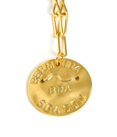 Beach Tag Charm Necklace – 18k Gold Plated - Lisi Lerch