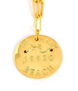 Beach Tag Charm Necklace – 18k Gold Plated - Lisi Lerch
